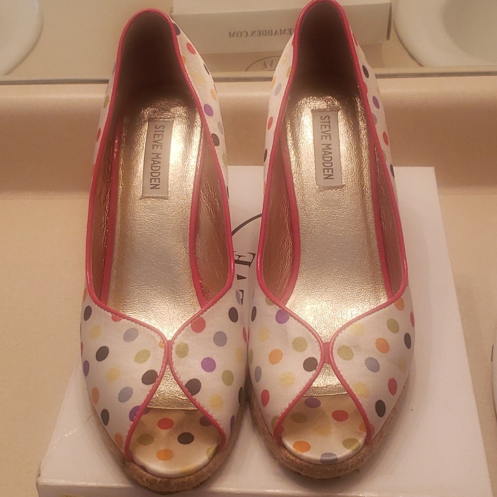Steve Madden Satin Polka Dot Wedge